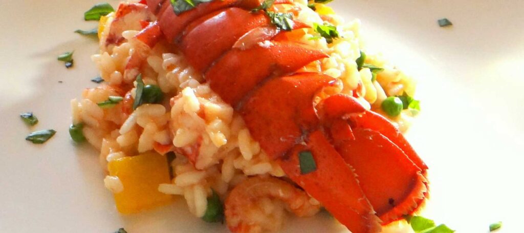 Un piatto di risotto all'astice