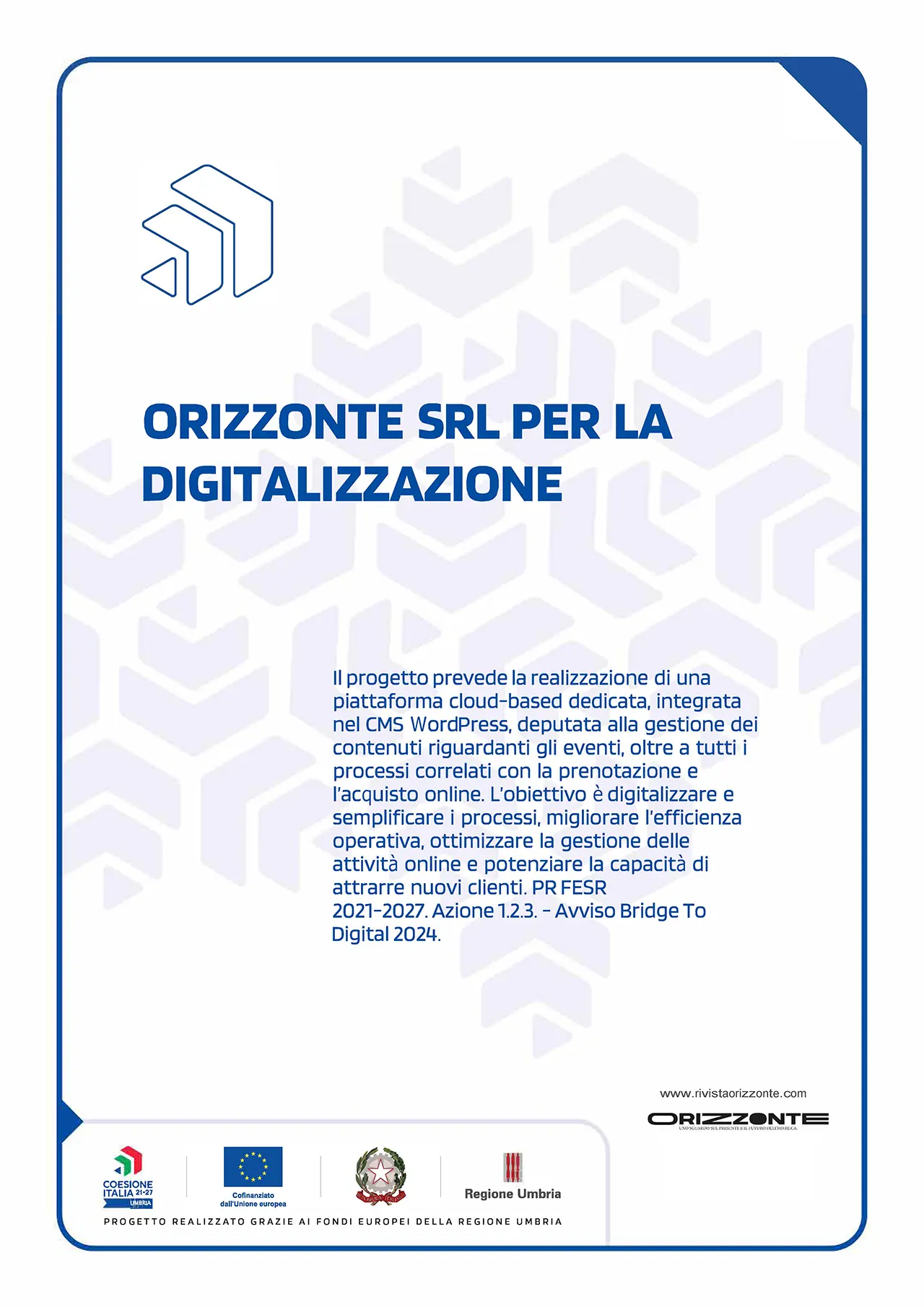 Poster di Orizzonte per il Bridge to Digital 2024.